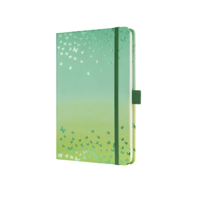 Afbeelding van 2x Notitieboek Jolie A5 Butterfly Confetti Lime HC, 174pag gelinieerd.