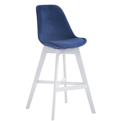 Afbeelding van Barkruk Narvik Velvet Wit Frame Blauw