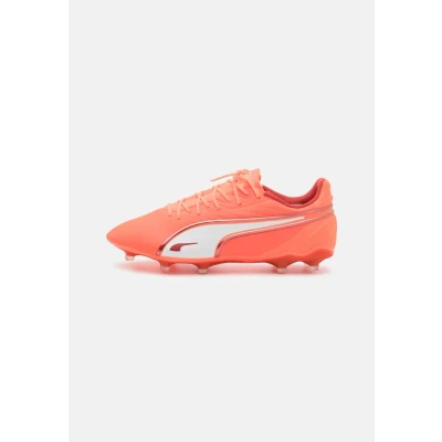 Afbeelding van Puma KING Match FG/AG Voetbalschoenen met kunststof noppen, Heren, Maat: 45, Glowing red/white/red fire Kunststof/ textiel
