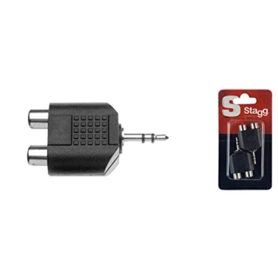 Afbeelding van Stagg AC 2CFJMSH verloop 2x RCA (f) mini jack (m) (set van 2)
