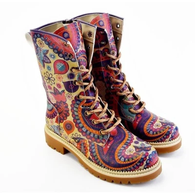 Afbeelding van Goby Bohemian Vibes Dames Veterboots Handgemaakt Vegan Leer Maat 42