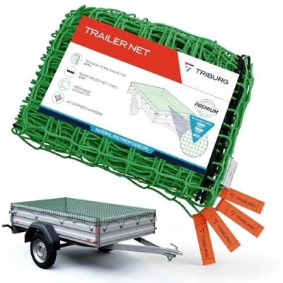 Afbeelding van TRIBURG Aanhangernet 1,5x2,7 met hoekmarkering elastisch koord voor optimale ladingzekering [elastisch/rekbaar]