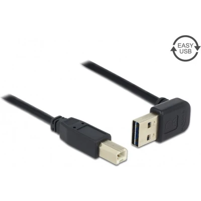 Afbeelding van Easy USB A haaks (boven/beneden) naar B kabel USB2.0 tot 2A / zwart 5 meter