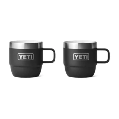 Afbeelding van YETI Rambler Espresso Mug, Vacuum Insulated Stainless Steel Stackable Black, 2 Pack 6 oz (177 ml)