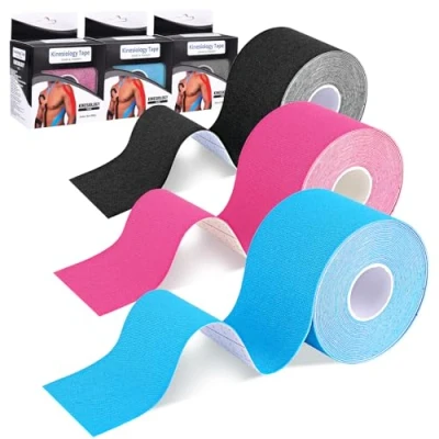 Afbeelding van AUXHCYL Kinesio Tape, Élastique Strapping voor Sport, 3 Rouleaux Kinesiology Tape Adapté Chevilles et Genoux (5m x 5cm)