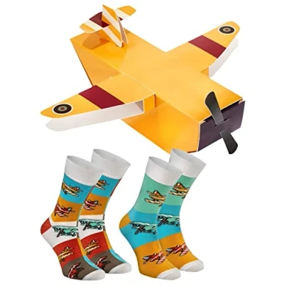Afbeelding van Rainbow Socks Man Vrouw Vliegtuig Grappige Sokken Nieuwigheid Gift 2 paar, Vliegtuigen, 37.5 41.5 EU