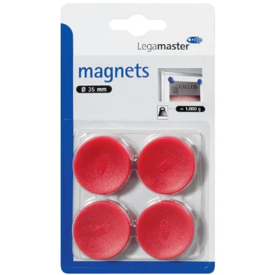 Afbeelding van Magneet Legamaster 30mm 850gr rood 4stuks