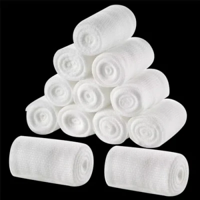 Afbeelding van Gaasverbandrollen 10 cm x 4,5 m hulp conforme verbanden zachte gaasrol stretch gaasdoek voor eerste wondverzorging 12 rollen
