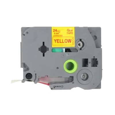 Afbeelding van BROVACS 1 Pack Rood op Geel Gelamineerde Label Tape Compatibel voor Brother P Touch Printer TZ 652 TZe 24mm inch OPA4652