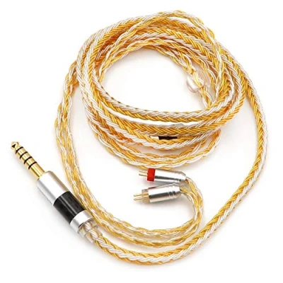 Afbeelding van Linsoul Tripowin Zonie 16 aderige verzilverde kabel SPC oortelefoonkabel BL03 TRN V90 V80 AS10 ZS10 ZS6 ES4 ZST ZSR(2pin 0.78, 4.4mm,Gold)
