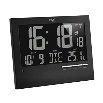 Afbeelding van TFA Dostmann 60.4508 Wandklok Zendergestuurd 185 mm x 230 31 Zwart