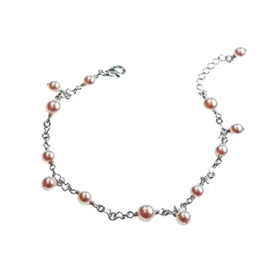 Afbeelding van Orphelia ZA 1810/1 Armband pink pearls 925 Zilver parels 19 cm