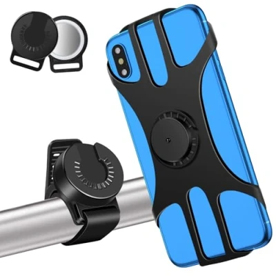 Afbeelding van MOSUO Universele Telefoonhouder voor op de fiets, Mobiele Motorfiets Airtag, Fietsstuur Silicone Telefoon Fietshouder met 360 Rotatie 4.5 7.0 Inch Smartphone