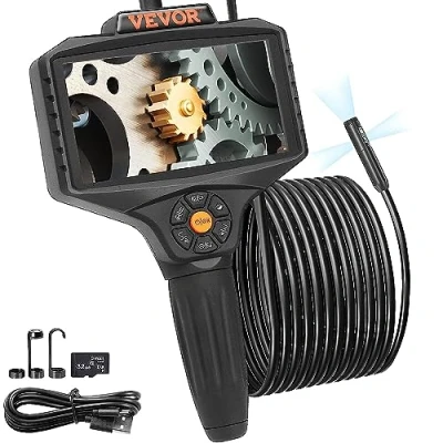 Afbeelding van VEVOR Endoscoop Camera Drievoudige Lens 5&#039; IPS Scherm 854x480 Inspectie 5m Kabel Pijp 5000mAh Batterij voor 5 6 uur Buis IP67 180Rotatable Automotoren Riool HVAC Kanalen