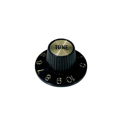 Afbeelding van Boston KG 260 T gitaarknop witch hat model toon zwart met goud