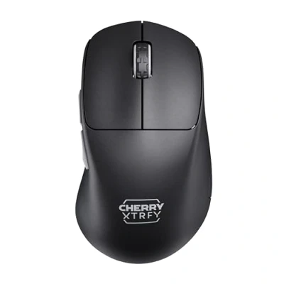 Afbeelding van CHERRY XTRFY M64 Pro Wireless, Ultrasnelle Draadloze Gamingmuis, 2,4 GHz, Geoptimaliseerd voor E Sports, 8K Muis, Ergonomische Vorm met platte Voorkant, Zwart