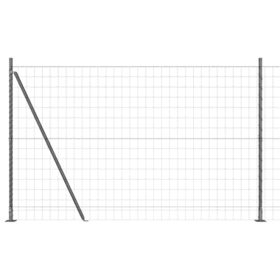 Afbeelding van vidaXL Euro Omheining met 7 Flensposten 1,5x10 m Gegalvaniseerd Staal