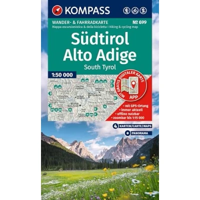 Afbeelding van KOMPASS Wanderkarten Set 699 Südtirol / Alto Adige South Tyrol (4 Karten) 1:50.000