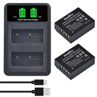 Afbeelding van DuraPro 2 X NP W126 accu + LED USB dubbele oplader voor Fuji W126S X100F A1 E2 E2S Pro1 Pro2 T1 T2 T3 T10 T20 T100 H100 H1 FinePix HS33EXR HS50EXR