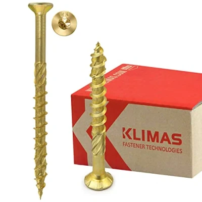 Afbeelding van Klimas Torx Spaanplaatschroeven geel, verzonken schroeven, terrasschroeven, universele dakbouwschroeven, 6,0 x 70, 150 stuks