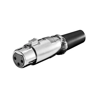 Afbeelding van XLR 3 pins (v) connector met rubberen trekontlasting verguld / grijs/zwart