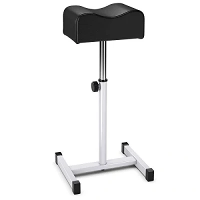 Afbeelding van COSTWAY Pedicure kruk, beensteun, in hoogte verstelbaar van 45 65 cm, voetensteun, voetenbank voor nagelverzorging salons, spa, zwart