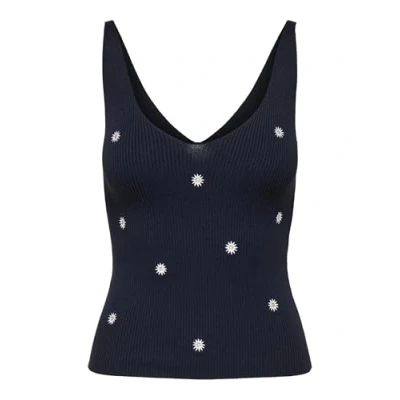 Afbeelding van Jacqueline de Yong Top Jdynanna S/l Embroidery Knt 15257194 Sky Captain Dames Maat L