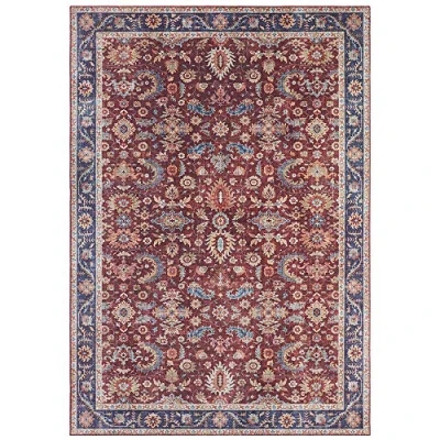 Afbeelding van Vintage Vloerkleed Vivana Bordeauxrood 80x200 Cm