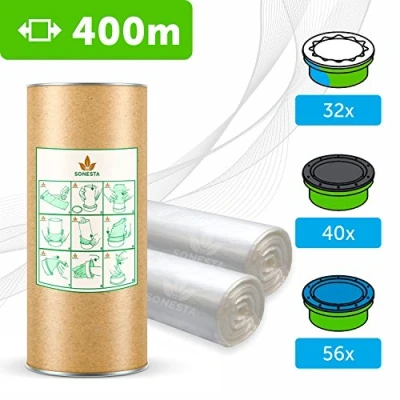 Afbeelding van Eco navulfolie voor luiertwister, luieremmer, compatibel met Tommee Tippee TEC, Simplee, Twist &amp; Click, navulcassettes, geurbarrière, eenvoudig te bedienen, 400 m