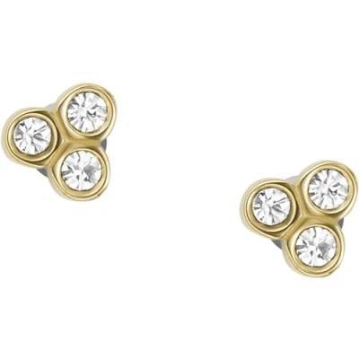 Afbeelding van Fossil JF04110710 Oorknoppen Sutton zilver zirconia goudkleurig wit