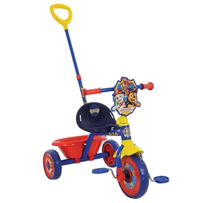 Afbeelding van Paw Patrol First Ride On Trike gelicentieerd kindervoertuig met verstelbare handgreep, Easy Switch pedaalkoppeling, lekvrije banden, stalen frame, spatbord voor, achterste opslag, geschikt