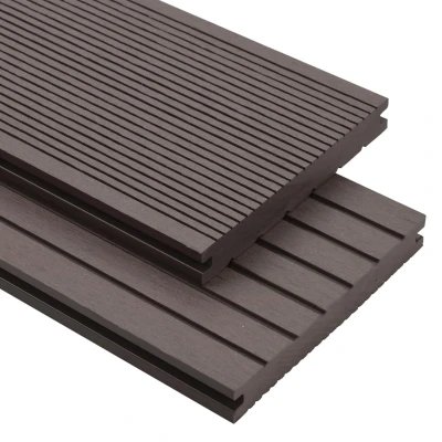 Afbeelding van Terrasplanken met accessoires 10 m² 4 m massief HKC donkerbruin