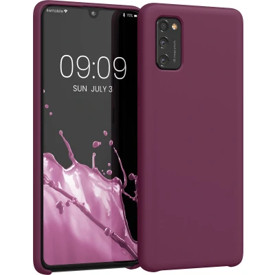 Afbeelding van kwmobile telefoonhoesje geschikt voor Samsung Galaxy A41 Hoesje met siliconen coating Smartphone case in bordeaux violet