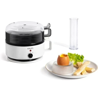 Afbeelding van Krups Ovomat Super Eierkoker, Voor maximaal 7 eieren, Kook en Warmhoudfunctie, Incl. Watermaatbeker met Eierprikker, Signaaltoon, BPA vrij, EG230115