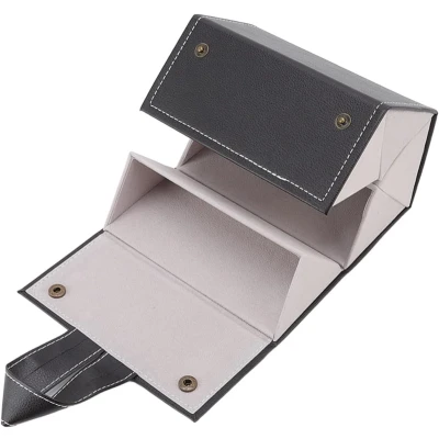 Afbeelding van Meerdere Zonnebril Organizer Case Houder voor Reizen Lederen Lenzenvloeistof Hard Shell Opknoping Muur Brillen Opslag Stand Zwart