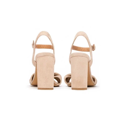 Afbeelding van Kazar Crystal Sandalen met hoge hak, Dames, Maat: 38, Beige Veloursleer