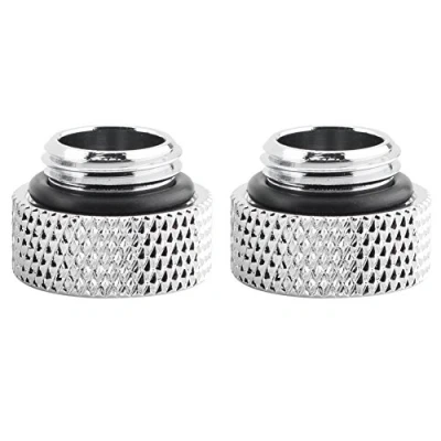 Afbeelding van Richer R 2 stuks waterkoeling G1 / 4 schroeven, koperen schroefdraad mannelijk naar vrouwelijk extender fitting adapter schroevenzit set van voor computerwaterkoeling, zilverkleurig, 7 mm.