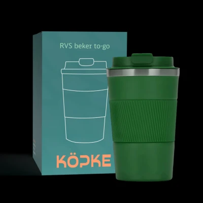 Afbeelding van RVS koffiebeker to go 38cl Donkergroen