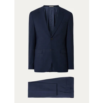 Afbeelding van HUGO BOSS heren H Houston slim fit 3 delig pak in scheerwolblend de kleur Donkerblauw, maat: 48
