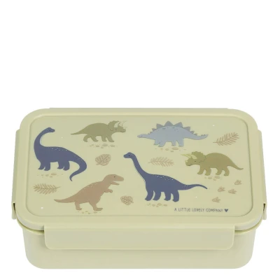 Afbeelding van A little lovely company broodtrommel met vakjesblad dinosaurussen