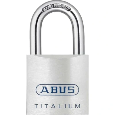Afbeelding van ABUS Titalium hangslot 80TI/50 gl. 8011 gelijksluitend kelderslot met licht, massief slot gemaakt van speciaal aluminium veiligheidsniveau 8 zilver