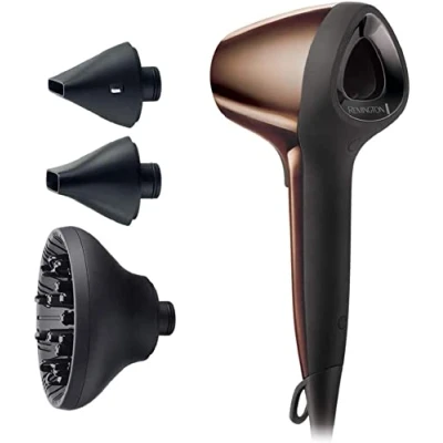 Afbeelding van Remington Föhn Air3D (Krachtige 3D Luchtstroom, 110 km/u, Extra Lichte Haardroger, Met Diffuser, 3 Opzetstukken, Ionisch Voor Een Pluisvrij Resultaat) Hair Dryer Brons D7777