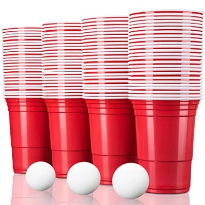 Afbeelding van TRESKO® rode partybekers 50 stuks beer pong party cups 473 ml (16 oz) bierpong bekers extra sterk
