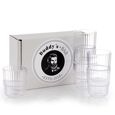 Afbeelding van Buddy&#039;s Bar drinkglazen, 6 delige set, hoogwaardige 0,15 liter Tritan kunststof BPA vrij, stapelbaar, onbreekbaar, herbruikbaar en vaatwasmachinebestendig, 150 ml
