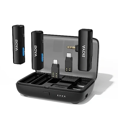 Afbeelding van Boya BOYALINK Draadloze lavalier microfoon, 2,4 GHz rested microfoonsysteem voor smartphones, DSLR camera, camcorder, tablets, YouTube video, vlog, podcast, Facebook Livestream, Tiktok