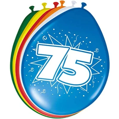 Afbeelding van Ballonnen 75 jaar 8 stuks