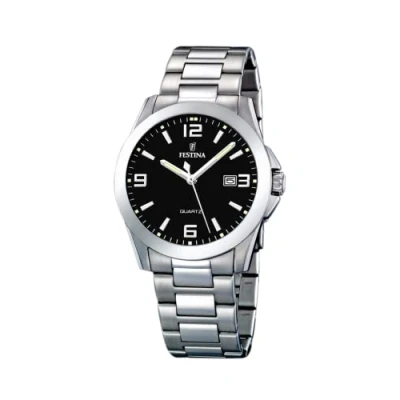 Afbeelding van Festina Analoog kwartshorloge voor heren, met roestvrij stalen armband F16376/4, zilver/zwart,