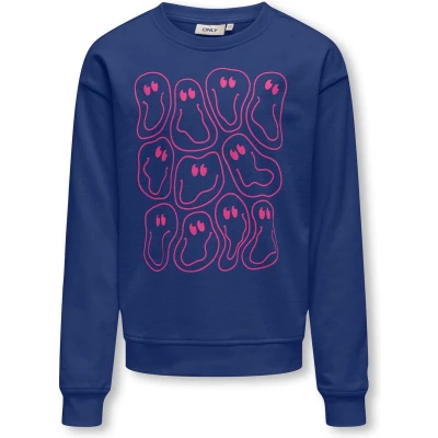 Afbeelding van KIDS ONLY GIRL sweater KOGLISSIE met backprint hardblauw