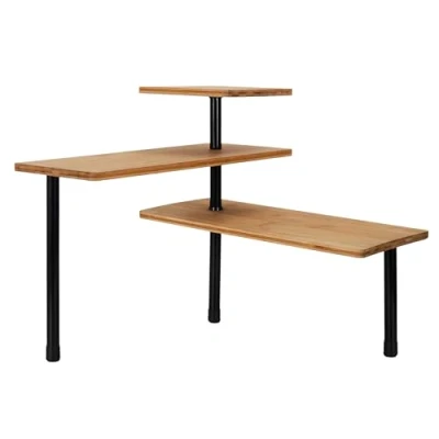 Afbeelding van Modulaire Hoekplank in Bamboe 3 Planken