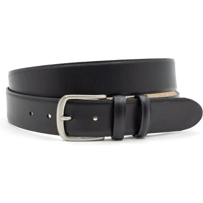 Afbeelding van JV Belts Zwarte heren riem 4 cm breed Zwart Echt Leer Taille: 110cm Totale lengte riem: 125cm
